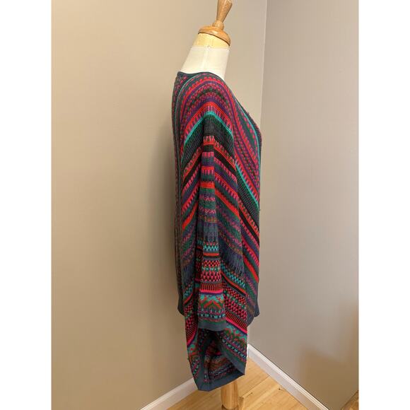 NWOT NOVICA Colorful Striped Alpaca Wool Blend Sweater “Fiesta Dance" Sz L/XL - Picture 3 of 6